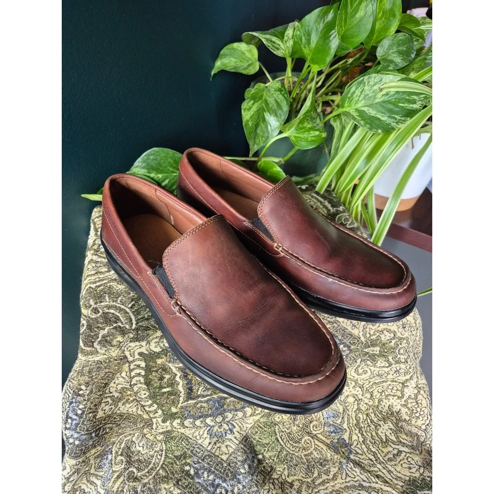 Cole Haan Men's 9.5 Grand OS Santa Barbara Twin Gore Brown Loafer C25477‎